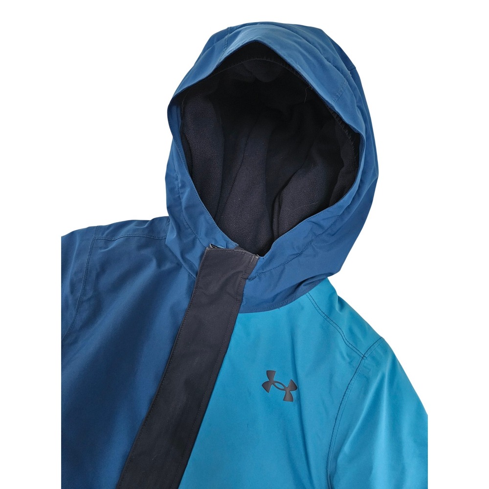 Under Armour ColdGear Infrared Storm Youth Small Blue Hooded Winter Jacket Coat